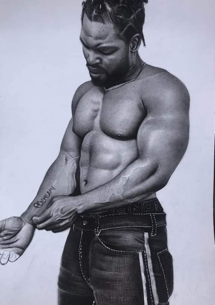 A powerful figurative study of the male form, demonstrating mastery of anatomy and tone.