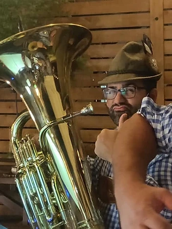 Bierstein Blasmusik musician performing with tuba