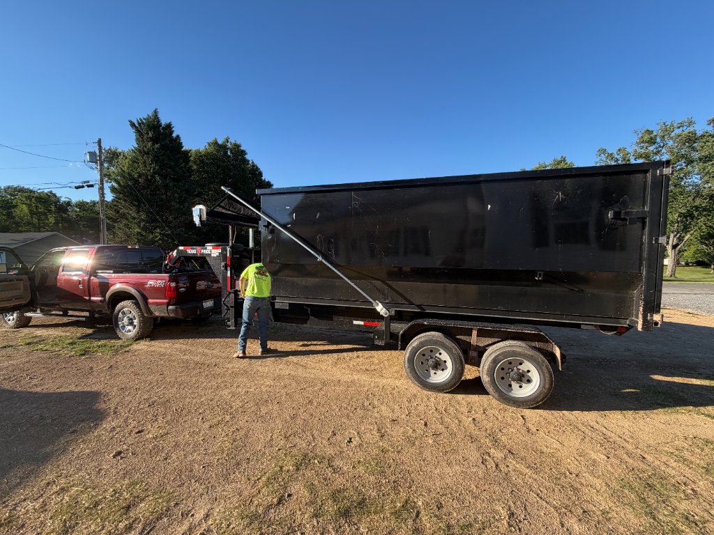 ZK dumpster full side profile on trailer