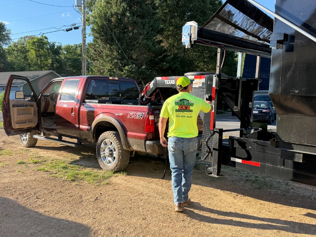 ZK crew member operating the trailer