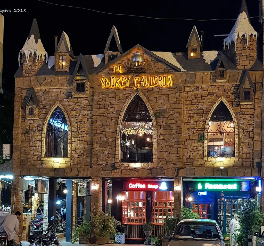 The Smokey Cauldron gothic castle exterior