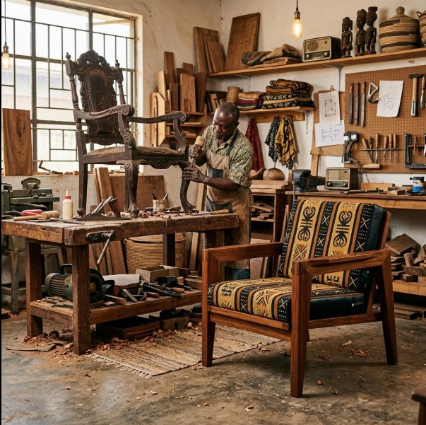 Samuel Furniture craftsman at work