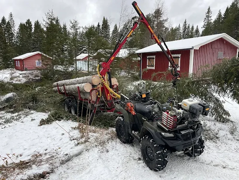 Ihopsamling av stammar och ris utförd i Skellefteå