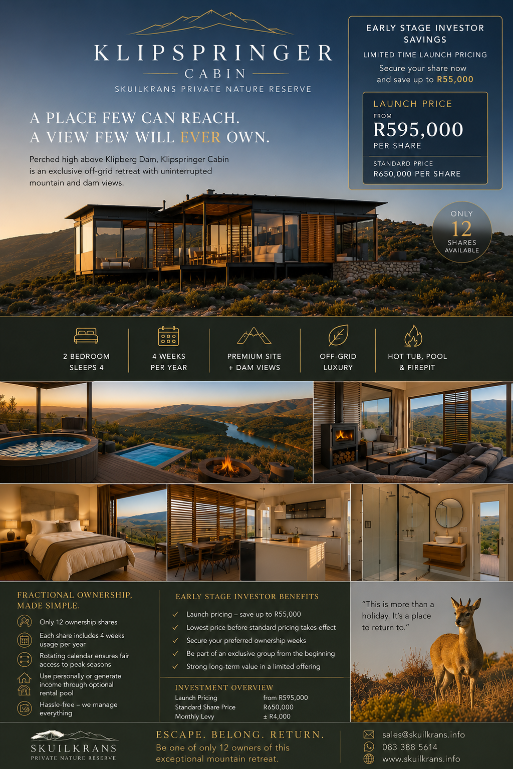 Klipspringer Cabin — Skuilkrans Private Nature Reserve