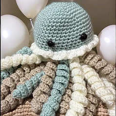 Sage Jellyfish Baby Comforter
