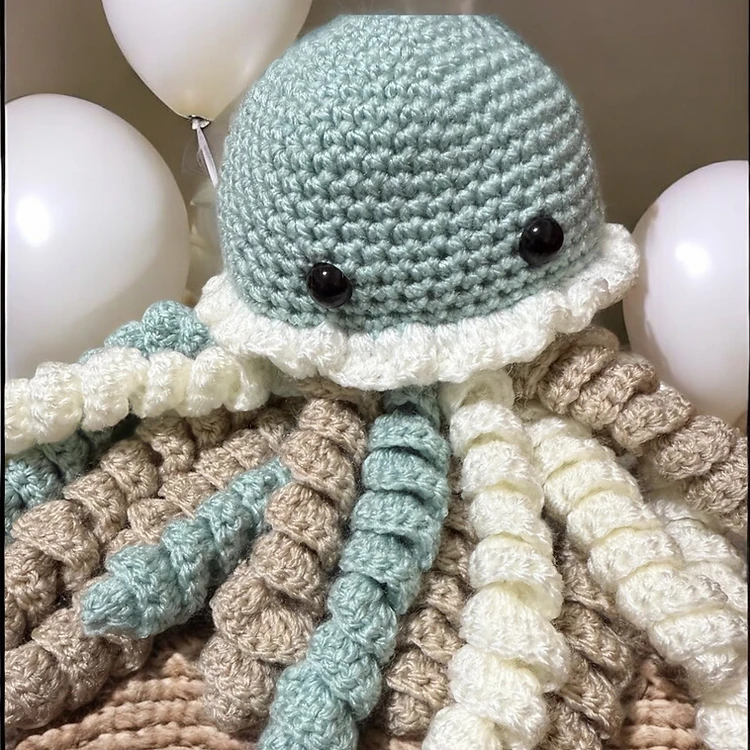 Sage Jellyfish Baby Comforter