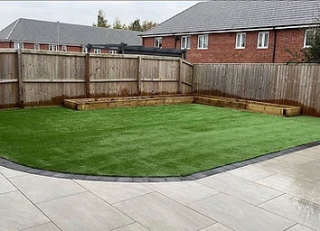 Patio, Turf & Raised Beds — Landscaping project by JMB in Colne, Lancashire