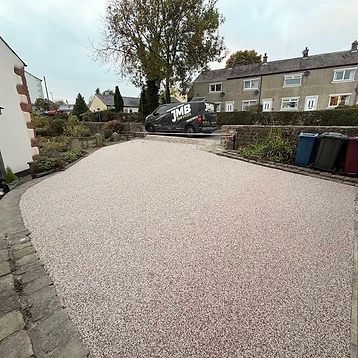 Beige Resin Drive with Edging — Driveways project by JMB Design. Build & Driveways in Colne, Lancashire