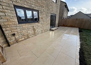 Sandstone Patio & French Doors — Stone Patio project by JMB in Colne, Lancashire