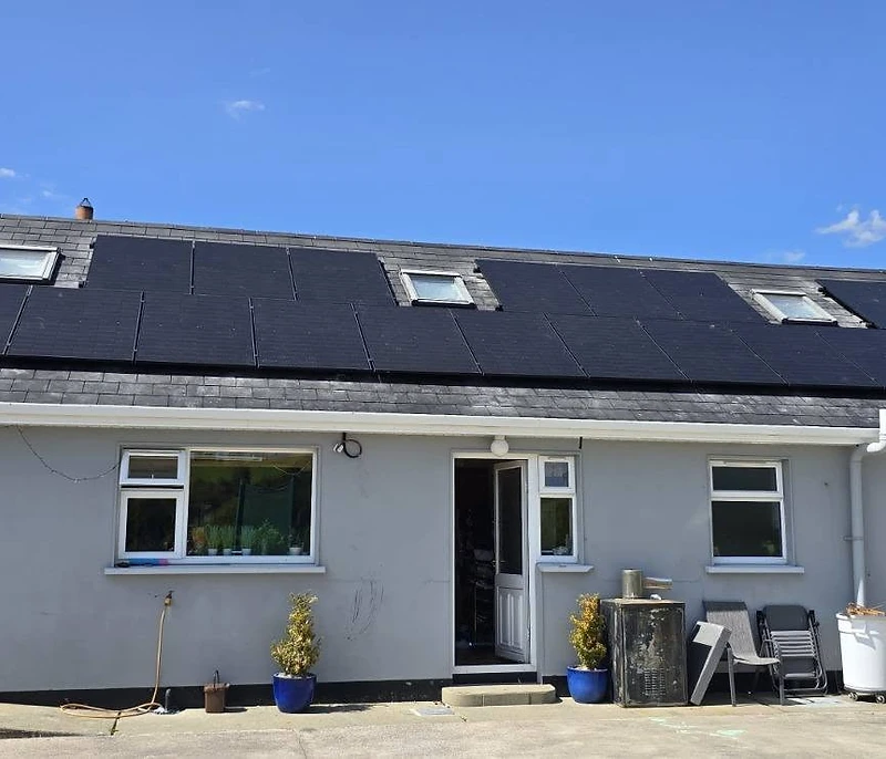 Irish home with sleek black solar panels in Limerick