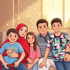 The DadGram family, illustrated.