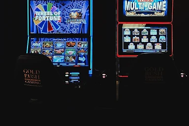 Close-up of Illinois video gaming machines at Winner's Circle Gaming Lounge