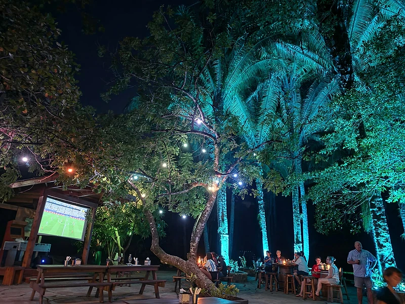 Brewery grounds at night