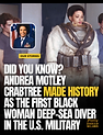 Pretty Shades of Melanin feature graphic — Andrea Motley Crabtree, the first Black woman deep-sea diver in the U.S. military