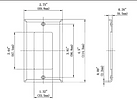 Decorator plate — dual-unit technical drawing.