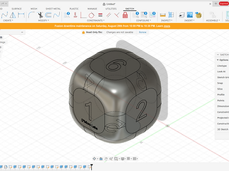 Rounded Cube Die CAD model