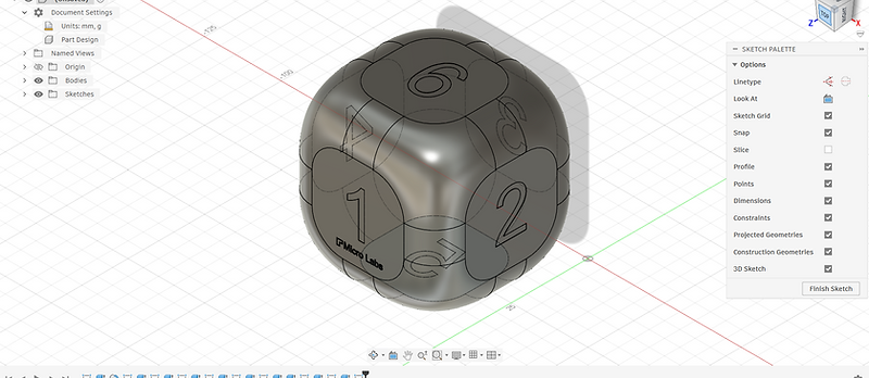 Rounded Cube Die CAD model