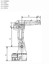 Robotic Arm technical drawing