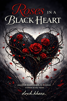 Cover of Roses in a Black Heart by drxk khaoz , a black thorned heart entwined with red roses