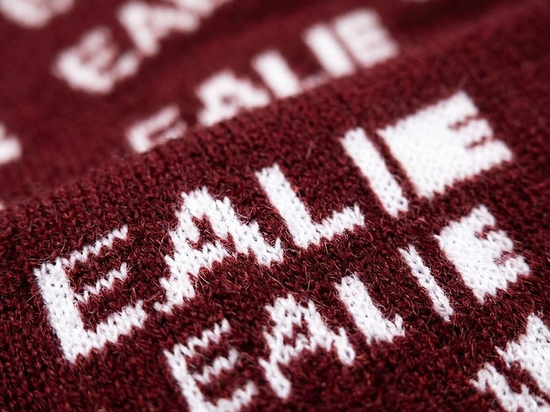 Macro view of the EALIE knit pattern