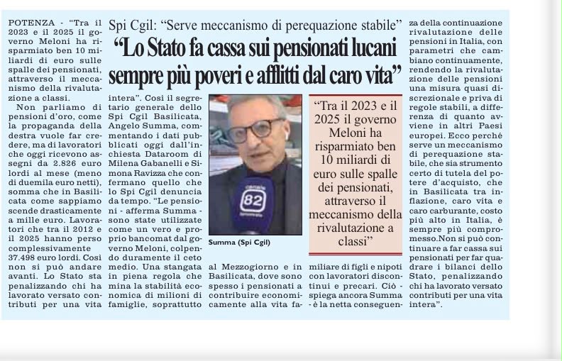 Lo Stato fa cassa sui pensionati lucani: sempre più poveri e afflitti dal caro vita