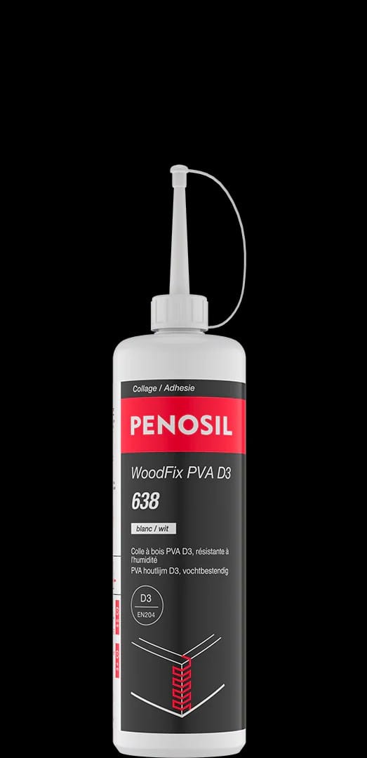 Penosil 638 WoodFix PVA D3 Colle à Bois Haute Résistance Blanc→Transparent Bidon 4,5kg S63831