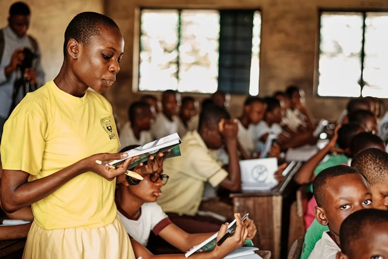 Nigerian student studying