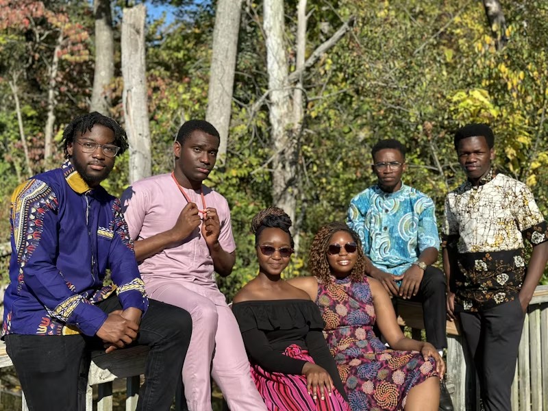 Group of young African students