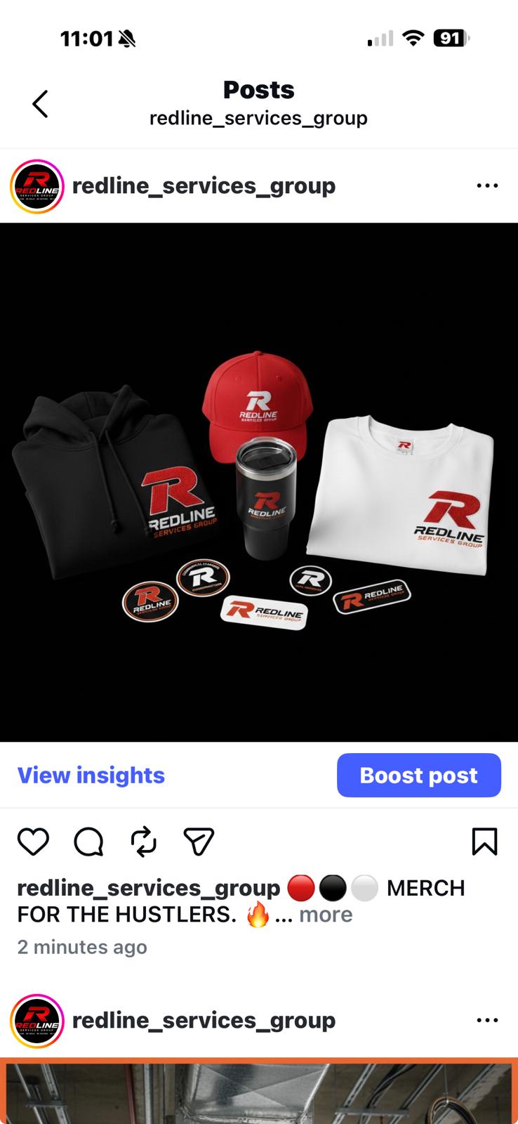 Redline Premium Hoodie — Black with Red R (Heavyweight)