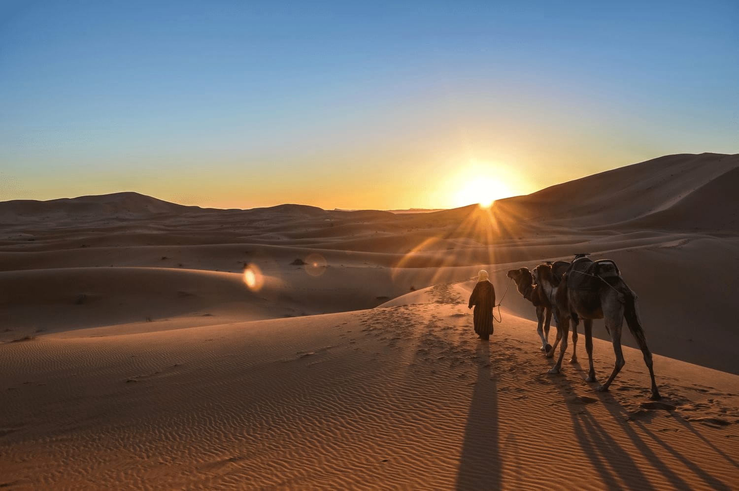 صحراء المغرب — غروب الشمس