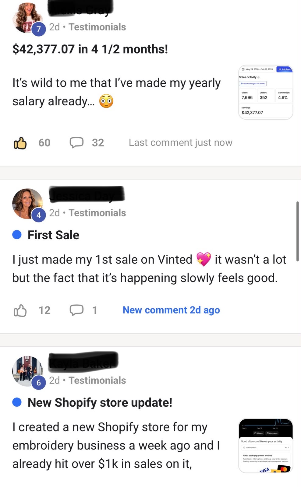 Client testimonial screenshot