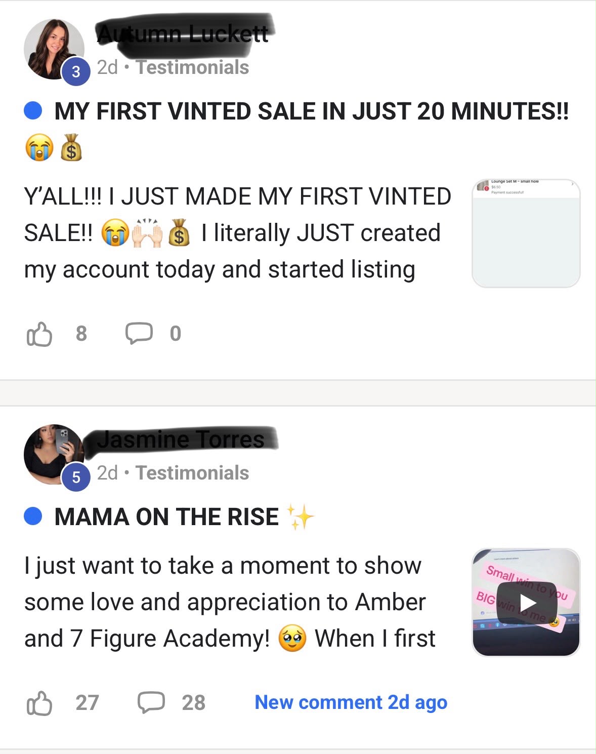 Client testimonial screenshot